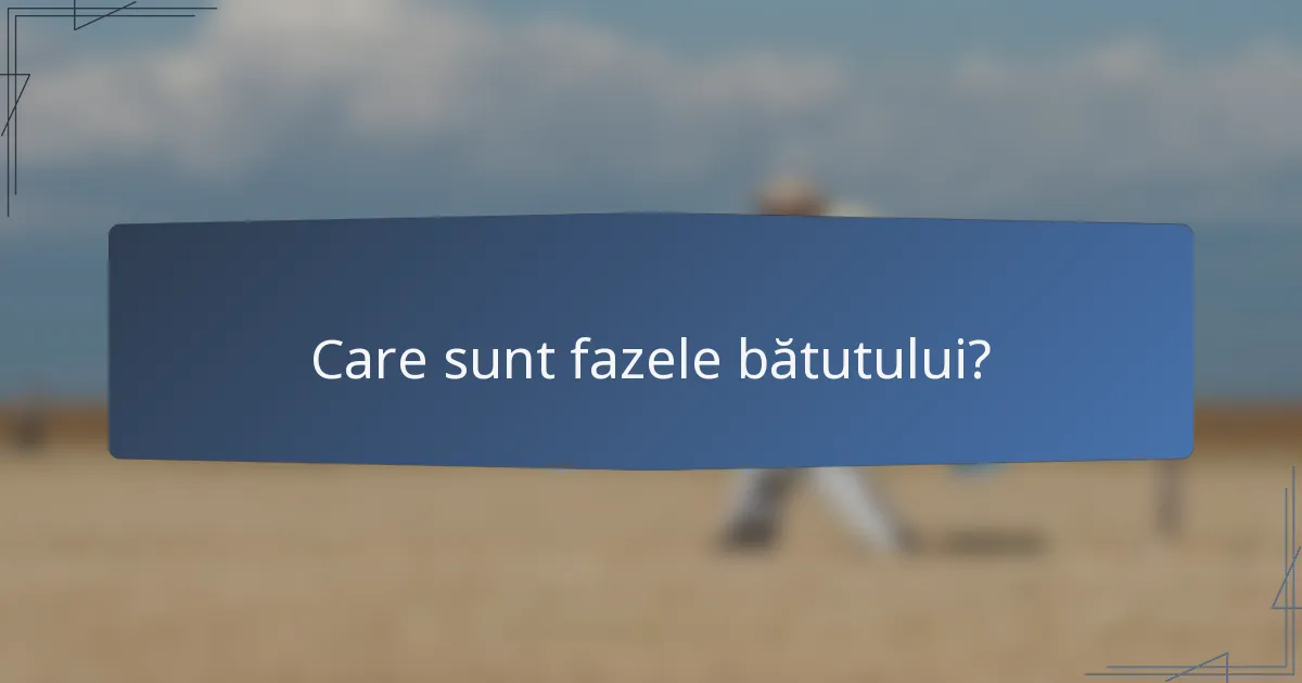 Care sunt fazele bătutului?