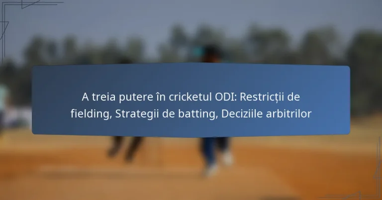 A treia putere în cricketul ODI: Restricții de fielding, Strategii de batting, Deciziile arbitrilor
