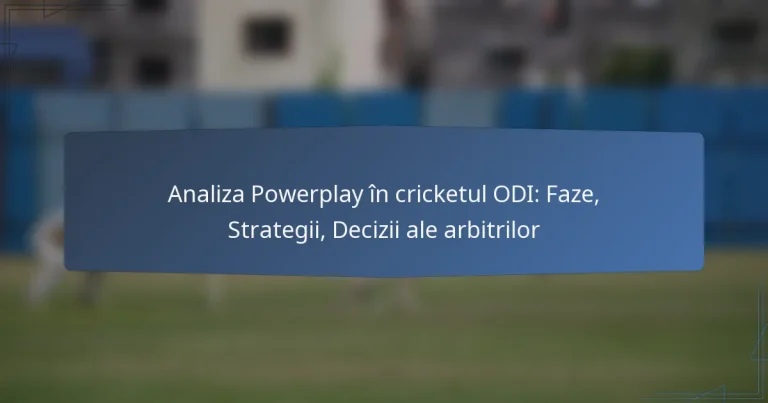 Analiza Powerplay în cricketul ODI: Faze, Strategii, Decizii ale arbitrilor