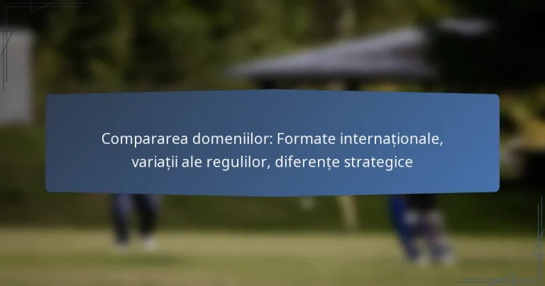 Compararea domeniilor: Formate internaționale, variații ale regulilor, diferențe strategice