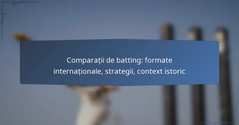 Comparații de batting: formate internaționale, strategii, context istoric