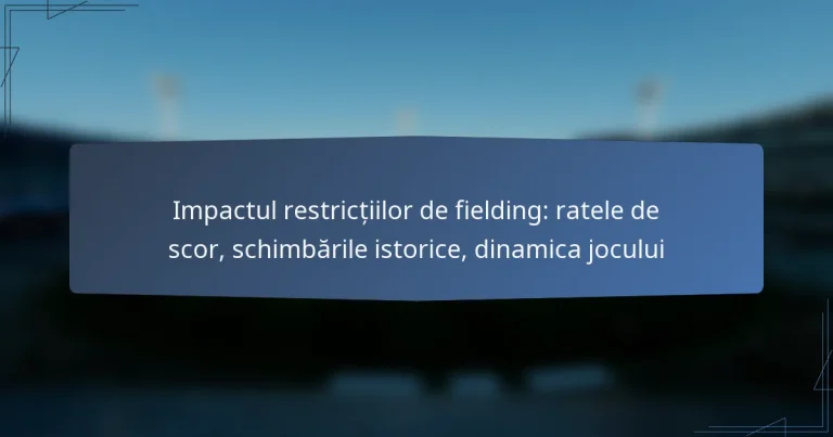 Impactul restricțiilor de fielding: ratele de scor, schimbările istorice, dinamica jocului