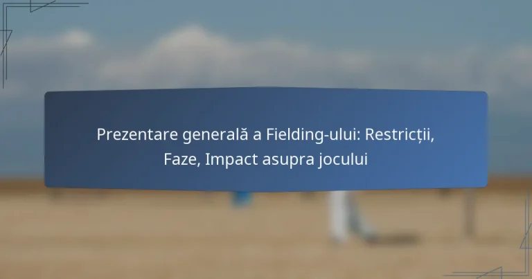 Prezentare generală a Fielding-ului: Restricții, Faze, Impact asupra jocului