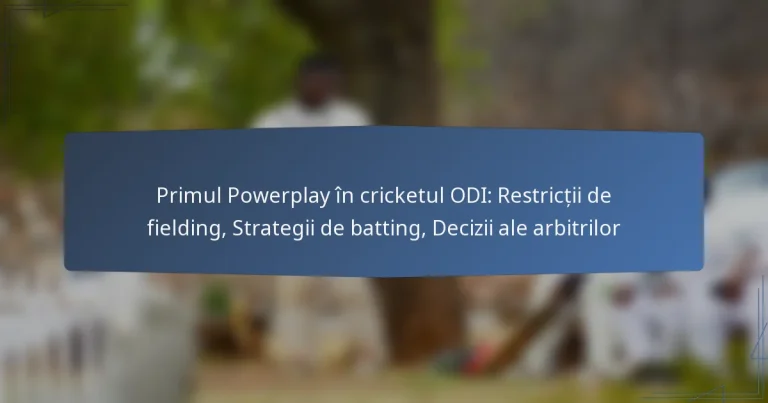 Primul Powerplay în cricketul ODI: Restricții de fielding, Strategii de batting, Decizii ale arbitrilor