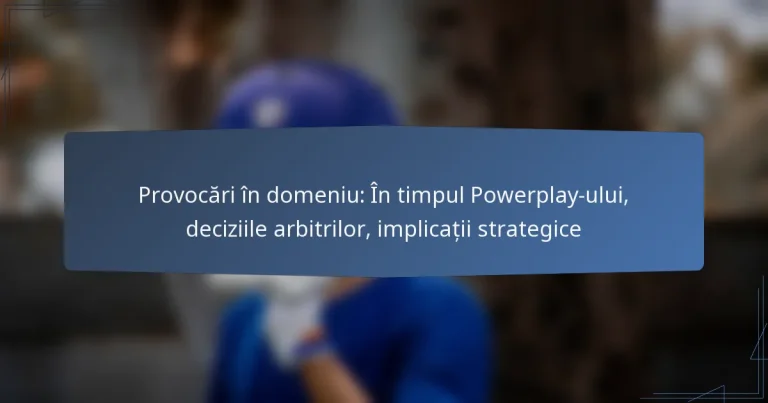Provocări în domeniu: În timpul Powerplay-ului, deciziile arbitrilor, implicații strategice