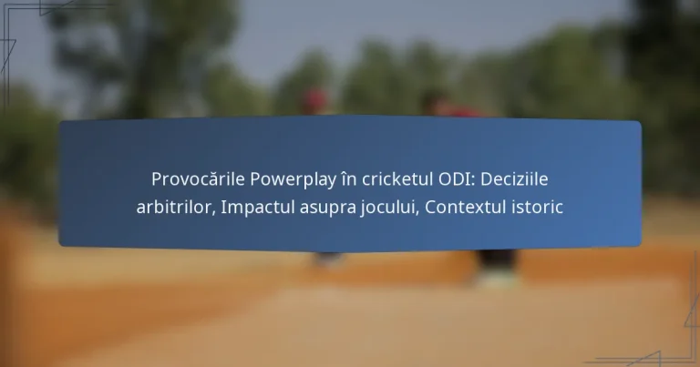 Provocările Powerplay în cricketul ODI: Deciziile arbitrilor, Impactul asupra jocului, Contextul istoric