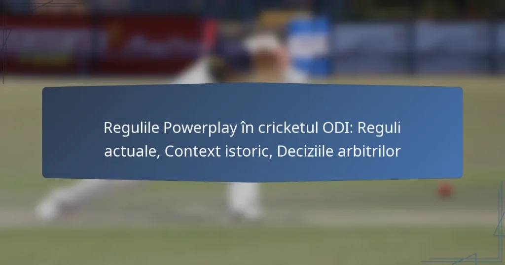 Regulile Powerplay în cricketul ODI: Reguli actuale, Context istoric, Deciziile arbitrilor