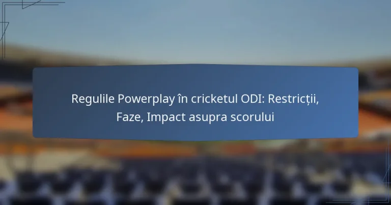 Regulile Powerplay în cricketul ODI: Restricții, Faze, Impact asupra scorului