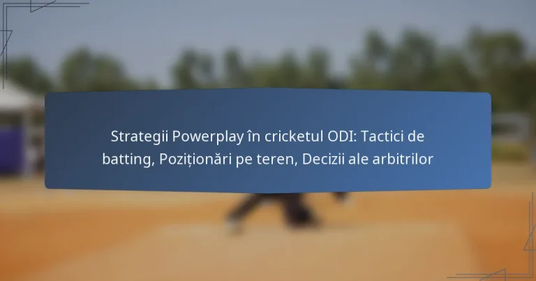 Strategii Powerplay în cricketul ODI: Tactici de batting, Poziționări pe teren, Decizii ale arbitrilor